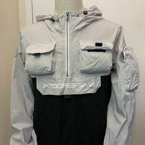 Progressive Men’s Black White Jacket Medium Casual Lightweight Coat